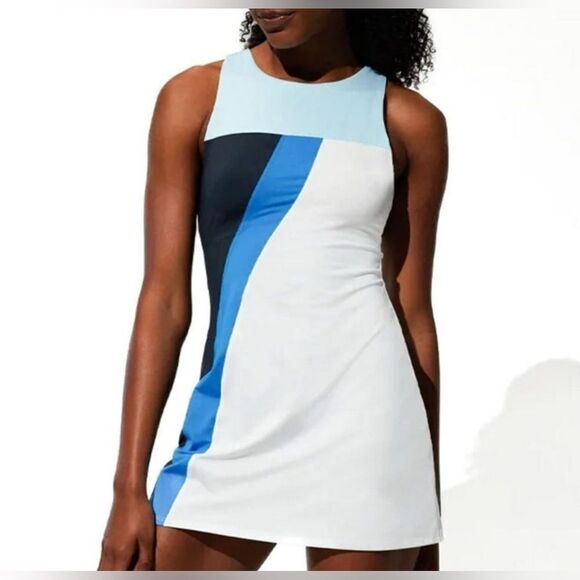 NWT EleVen Venus Williams White Navy Courtside Tennis Dress Athletic - Size M - Picture 1 of 12